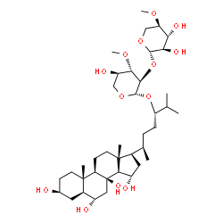 (24S)-24-[3-O-Methyl-2-O-(4-O-methyl-β-D-xylopyranosyl)-β-D-xylopyranosyloxy]-5α-cholestane-3β,6α,8,15α-tetraol结构式