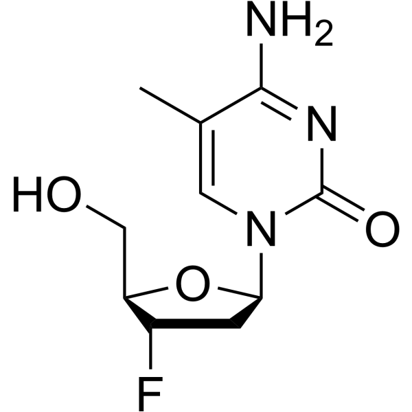 2′,3′-Dideoxy-3′-fluoro-5-methylcytidine Structure