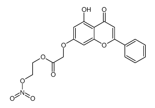 2-(硝基氧基)-2-(5-羟基-4-氧代-2-苯基-4H-色烯-7-基氧基)乙酸乙酯结构式
