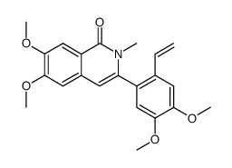 3-(2-vinyl-4,5-dimethoxyphenyl)-6,7-dimethoxy-2-methyl-1,2-dihydroisoquinoline-1-one结构式