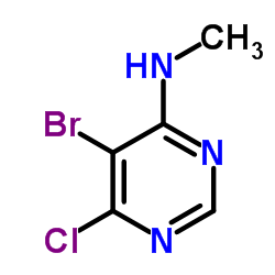 5-Bromo-6-chloro-N-methyl-4-pyrimidinamine结构式