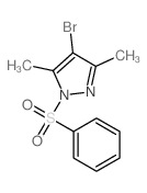 1-苯磺酰基-4-溴-3,5-二甲基-1H-吡唑结构式
