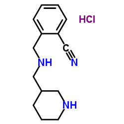 2-{[(Piperidin-3-ylmethyl)-amino]-Methyl}-benzonitrile hydrochloride Structure