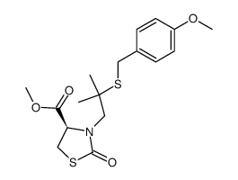 methyl (4R)-3-<2-(4-methoxybenzylthio)-2-methylpropyl>-2-oxothiazolidine-4-carboxylate结构式