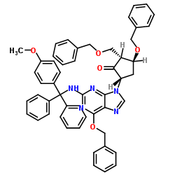 (2R,3S,5S)-5-[2-[[(4-methoxyphenyl)-diphenylmethyl]amino]-6-phenylmethoxypurin-9-yl]-3-phenylmethoxy-2-(phenylmethoxymethyl)cyclopentan-1-one Structure