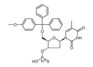 5'-O-monomethoxytritylthymidine 3'-H-phosphonothioate Structure