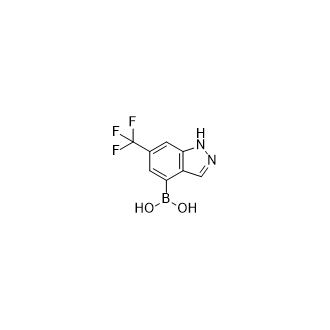 [6-(三氟甲基)-1H-吲唑-4-基]硼酸结构式