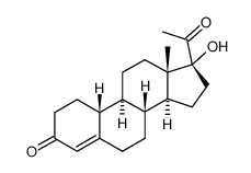 17a-羟基-19-去甲-17a-孕甾-4-烯-3,20-二酮结构式