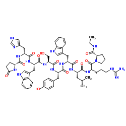 (Des-Gly10,D-His2,D-Trp6,Pro-NHEt9)-LHRH trifluoroacetate salt structure