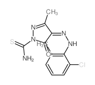 4-[(2-chloro-6-methyl-phenyl)hydrazinylidene]-3-methyl-5-oxo-pyrazole-1-carbothioamide Structure