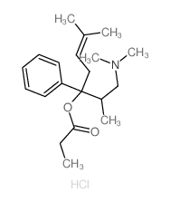 Benzenemethanol,a-[2-(dimethylamino)-1-methylethyl]-a-(3-methyl-2-buten-1-yl)-, 1-propanoate, hydrochloride(1:1) Structure