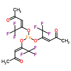 三(三氟-2,4-戊二酮)铁(Ⅲ)结构式