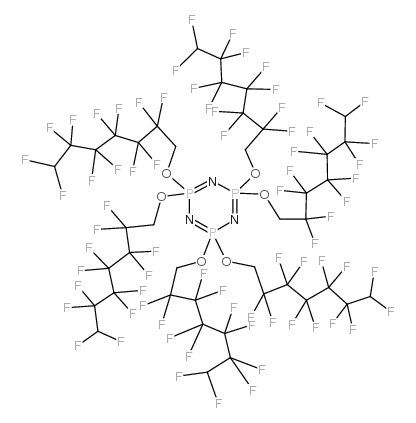 2,2,4,4,6-pentakis(2,2,3,3,4,4,5,5,6,6,7,7-dodecafluoroheptoxy)-6-(2,2,7,7-tetrafluoroheptoxy)-1,3,5-triaza-2λ5,4λ5,6λ5-triphosphacyclohexa-1,3,5-triene structure