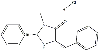(2S,5S)-3-Methyl-2-phenyl-5-(phenylMethyl)-4-IMidazolidinone hydrochloride Structure