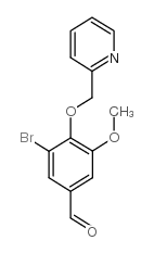 3-bromo-5-methoxy-4-(pyridin-2-ylmethoxy)benzaldehyde结构式