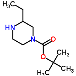 3-乙基哌嗪-1-甲酸叔丁酯结构式