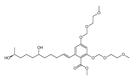 methyl 4,6-bis[(2-methoxyethoxy)methyloxy]-2-[(1'E,6'R,10'S)-6',10'-dihydroxyundec-1'-en-1'-yl]benzoate Structure