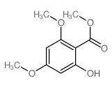 Benzoicacid, 2-hydroxy-4,6-dimethoxy-, methyl ester结构式
