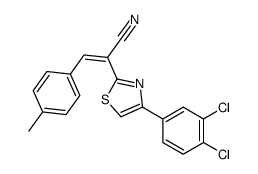 (E)-2-[4-(3,4-dichlorophenyl)-1,3-thiazol-2-yl]-3-(4-methylphenyl)prop-2-enenitrile结构式