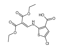 2-(2,2-bis-ethoxycarbonyl)vinylamino-5-chlorothiophene-3-carboxylic acid Structure