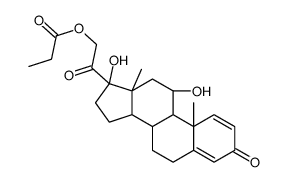 (11β)-11,17-Dihydroxy-21-(1-oxopropoxy)pregna-1,4-diene-3,20-dione结构式