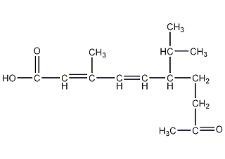 (2Z,4E,6S)-6-异丙基-3-甲基-9-氧代-2,4-癸二烯酸结构式