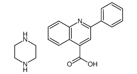 piperazine, salt of/the/ 2-phenyl-quinoline-4-carboxylic acid结构式