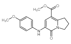 6-(4-甲氧基苯基氨基)-5-氧代-1,2,3,5-四氢吲哚嗪-8-羧酸甲酯结构式