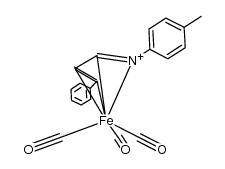 tricarbonyl(η4-(1-para-tolyl,4-Ph-1-aza-1,3-butadiene))iron Structure