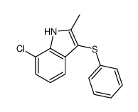 7-氯-3-[(4-氯苯基)硫代]-2-甲基-1H-吲哚结构式