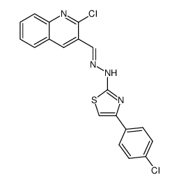 N-[4-(4-Chloro-phenyl)-thiazol-2-yl]-N'-[1-(2-chloro-quinolin-3-yl)-meth-(E)-ylidene]-hydrazine Structure