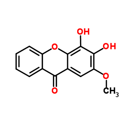 3,4-Dihydroxy-2-methoxyxanthone Structure