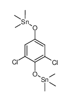 ((2,6-dichloro-1,4-phenylene)bis(oxy))bis(trimethylstannane) Structure