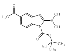 1H-Indole-1-carboxylic acid, 5-acetyl-2-borono-, 1-(1,1-dimethylethyl) ester (9CI) Structure