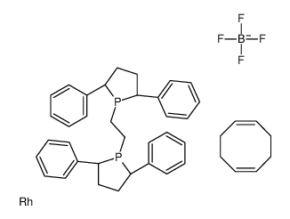 1,2-二[(2S,5S)-2,5-二苯基磷杂环戊烷基]乙烷(1,5-环辛二烯)铑(I)四氟硼酸盐结构式