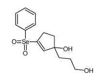 1-(3-hydroxypropyl)-3-phenylselenonylcyclopent-2-en-1-ol结构式