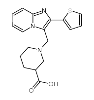 1-(2-噻吩-2-咪唑并[1,2-a]吡啶-3-甲基)-哌啶-3-羧酸结构式