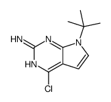 4-Chloro-7-(2-methyl-2-propanyl)-7H-pyrrolo[2,3-d]pyrimidin-2-ami ne Structure