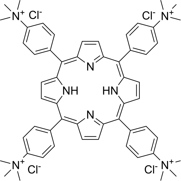 内消旋四(4-N,N,N-三甲基苯胺)卟啉四氯化物结构式