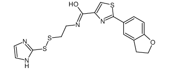 N-(2-((1H-imidazol-2-yl)disulfanyl)ethyl)-2-(2,3-dihydrobenzofuran-5-yl)thiazole-4-carboxamide结构式