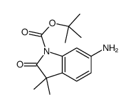 6-氨基-3,3-二甲基-2-氧代吲哚啉-1-羧酸叔丁酯结构式