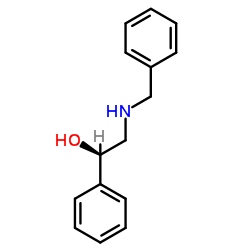 (R)-(-)-2-苯甲基氨基-1-苯基乙醇结构式