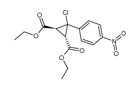 (1S,2S)-diethyl 3-chloro-3-(4-nitrophenyl)cyclopropane-1,2-dicarboxylate结构式