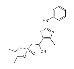 [2-Hydroxy-2-(4-methyl-2-phenylamino-5-thiazolyl)ethyl]phosphonsaeure-diethylester结构式