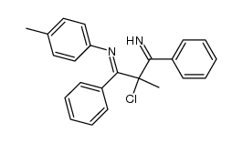 (E)-N-(2-chloro-3-imino-2-methyl-1,3-diphenylpropylidene)-4-methylaniline结构式