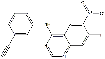 N-(3-ethynylphenyl)-7-fluoro-6-nitroquinazolin-4-amine结构式