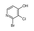 2-bromo-3-chloro-1H-pyridin-4-one结构式