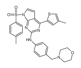4-(4-甲基噻吩-2-基)-n-(4-(吗啉甲基)苯基)-7-甲苯磺酰-7h-吡咯并[2,3-d]嘧啶-2-胺结构式