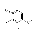 3-bromo-2,6-dimethyl-4-methylsulfanyl-1-oxidopyridin-1-ium结构式