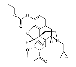 7α-acetyl-17-(cyclopropylmethyl)-3-[(ethoxycarbonyl)oxy]-6,14-endo(etheno)tetrahydronororipavine结构式